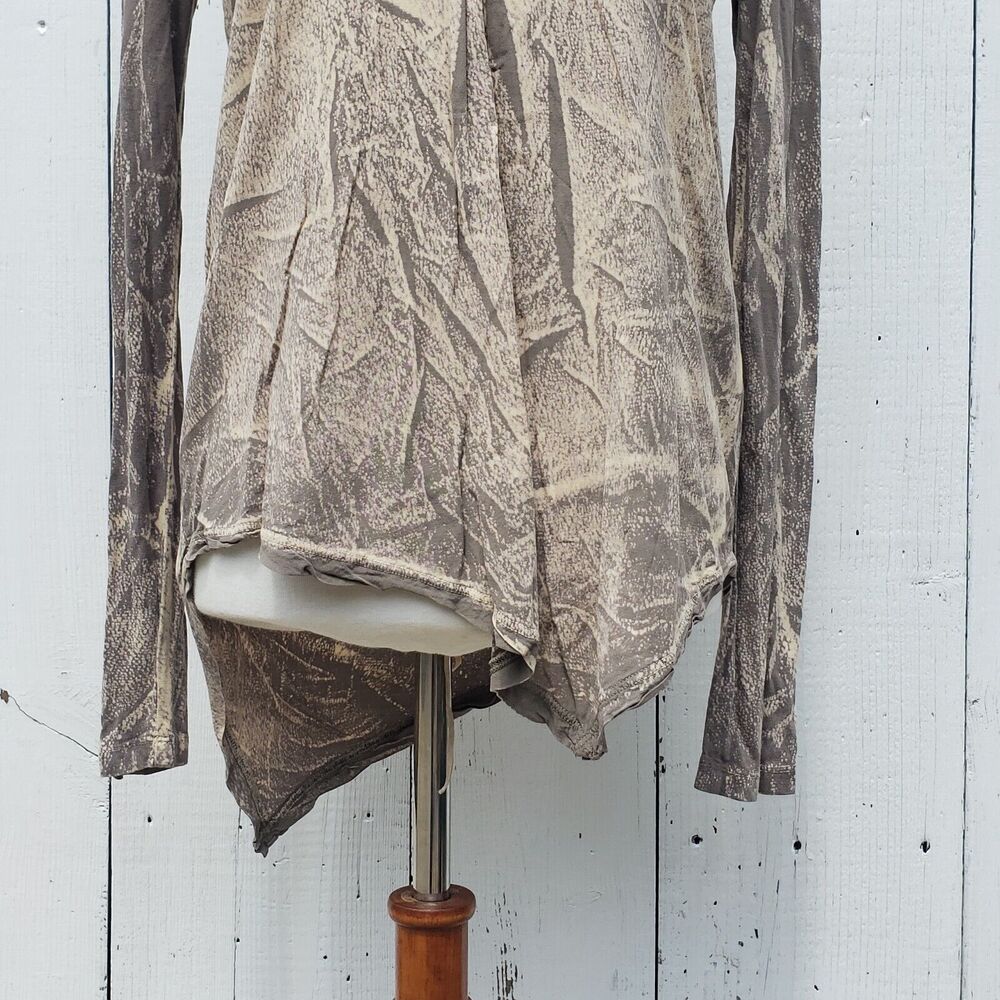XCVI Women Brown Long Sleeve V Neck Relaxed Fit T Shirt Sz XS - Picture 3 of 5